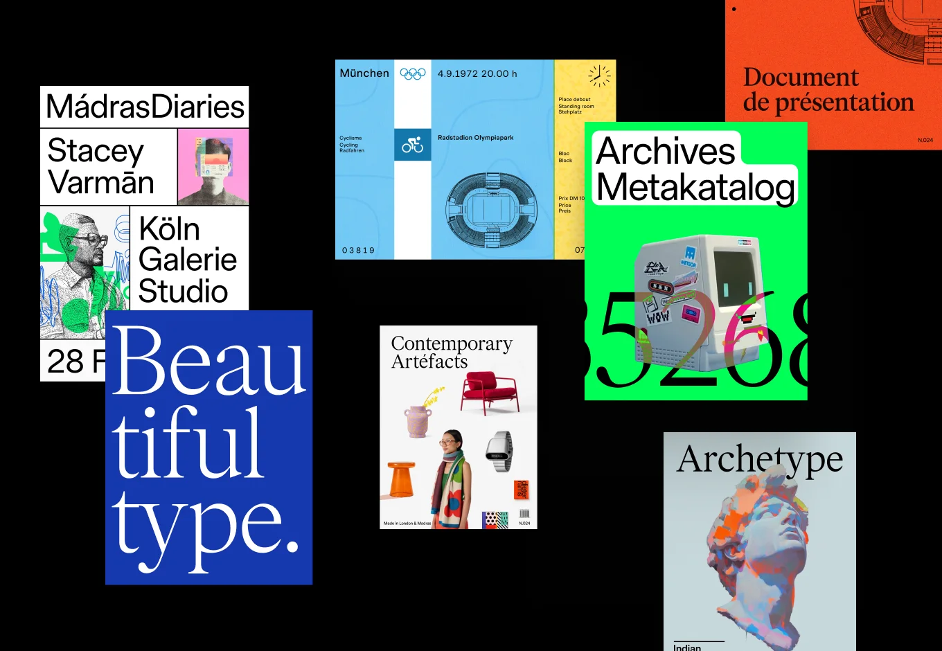 Typeface — poster and magazine specimens